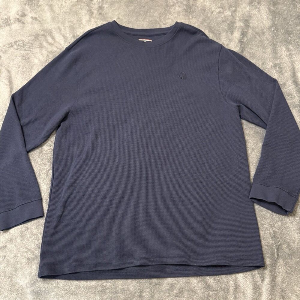 Akademiks Long Sleeve Waffle Shirt Navy Blue Size 3XL